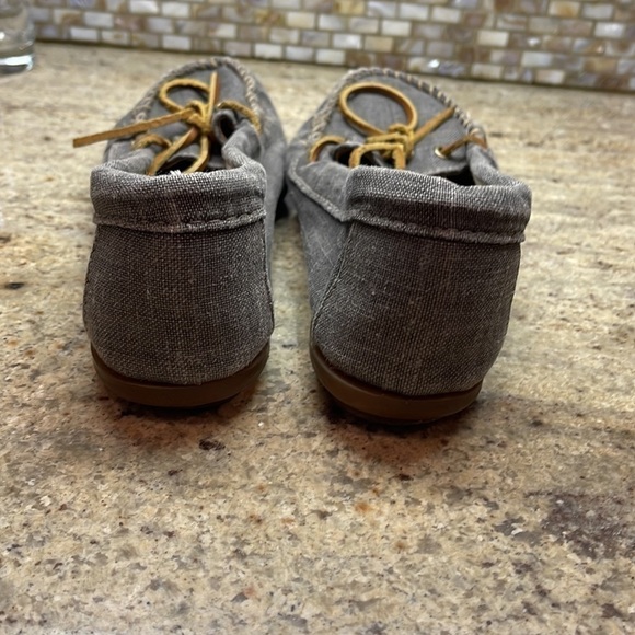 MINNETONKA canvas gray boat shoes size 7 - Picture 7 of 11